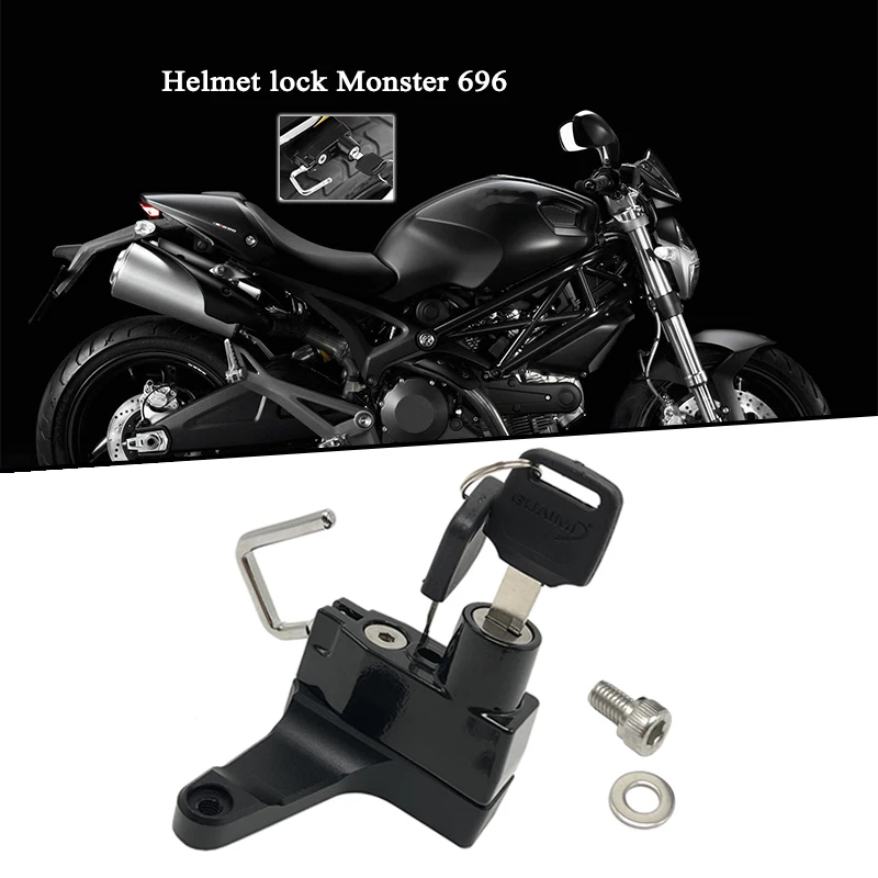 

Motorcycle Accessories Helmet Lock Mount Hook Anti-theft Security with 2 Keys Fit For Ducati Monster 696 2009 2010 2011 2012