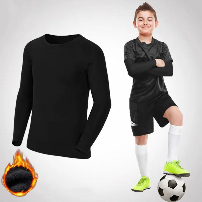 Kids Children Boy Girl Compression Running Long T Shirt Fitness Sport Basketball Football Gym Sportswear Thermal Soccer Clothes