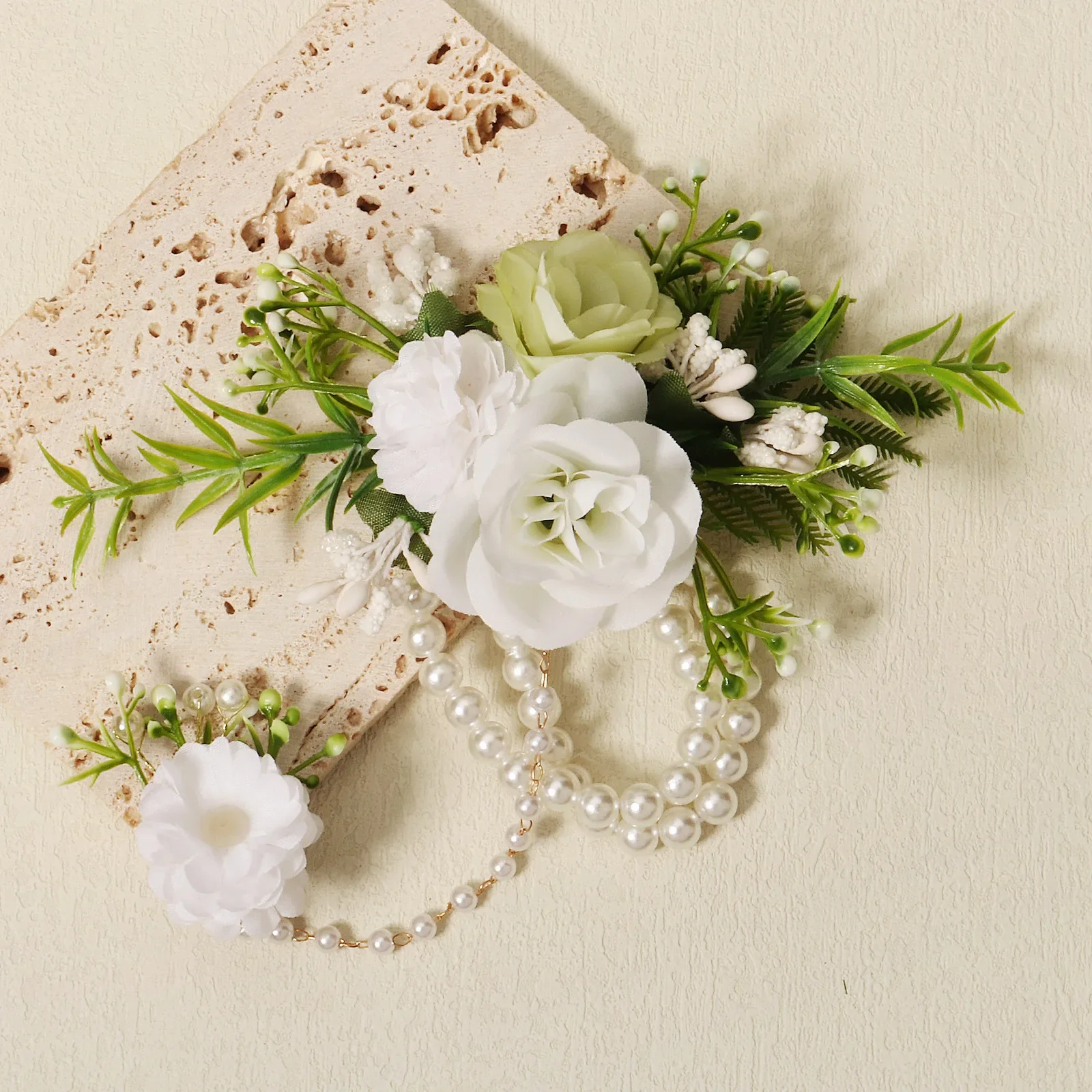 

romantic Aesthetic Pearl Flower Glasses Bracelet Bridal Body Chain Bridesmaid Diamante Hand Accessories Wedding Jewelry Handwear