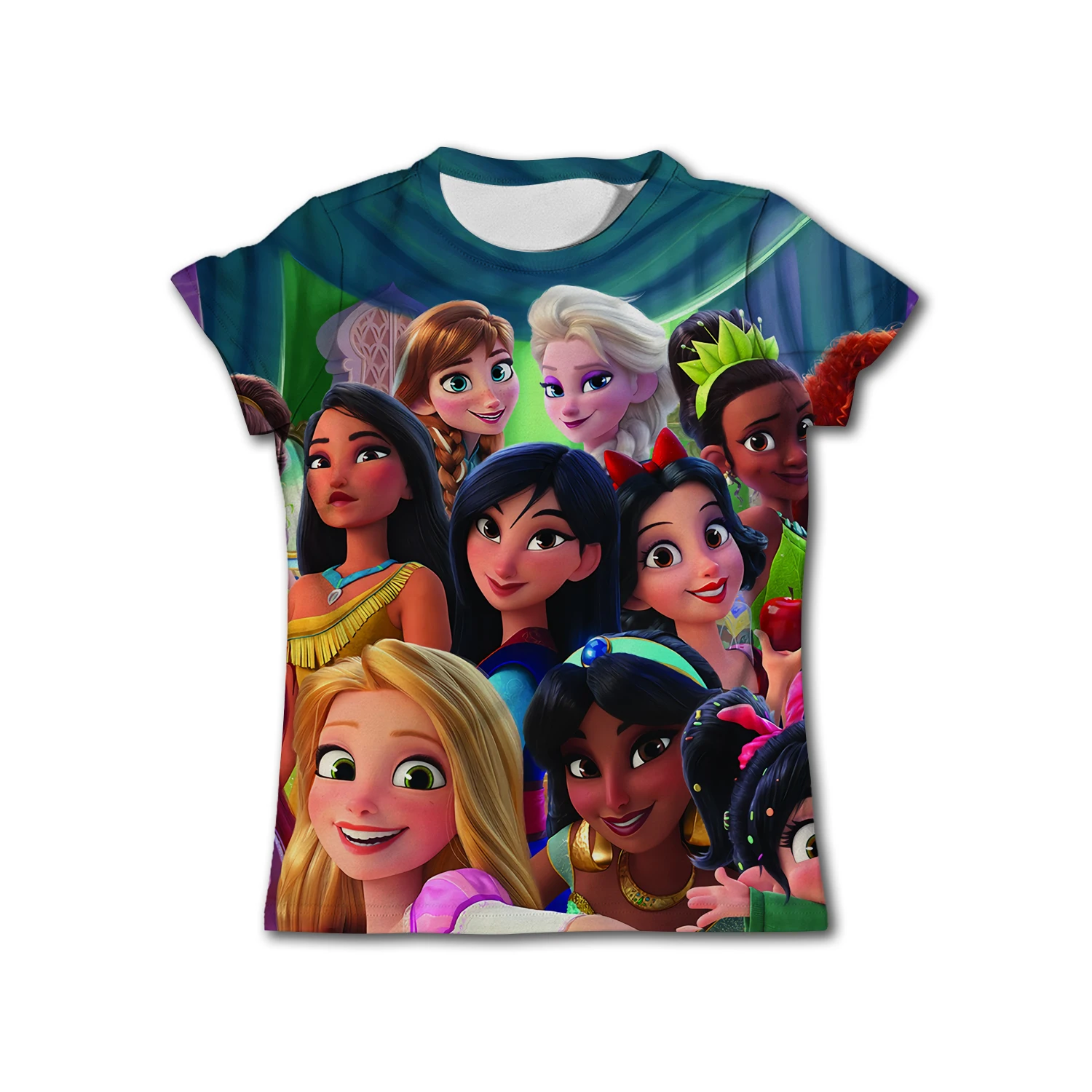 Kawaii Anna Elsa Bevroren T-shirt Meisje Tops Tees Kids Meisjes Kleding Disney T-shirts Kinderen Korte Mouw Verjaardag Party Kostuum