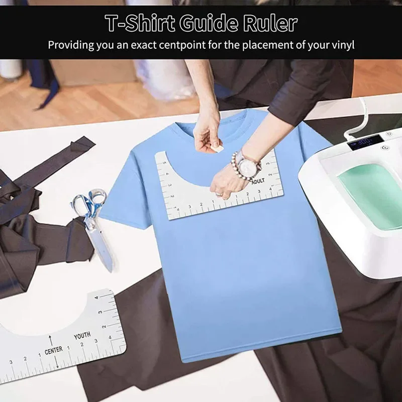 Acrylic T-shirt Alignment Ruler - For Front and Back Measurement