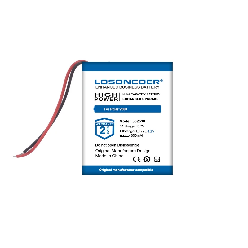 LOSONCOER 600mAh For Polar V800 Sport Watch For Datakam G5 Real