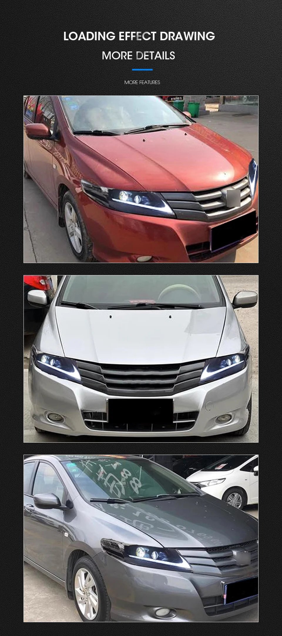 AKD Head Lamp for Honda CITY LED Headlight 2008-2014 Headlights CITY DRL Turn Signal High Beam Angel Eye Projector Lens