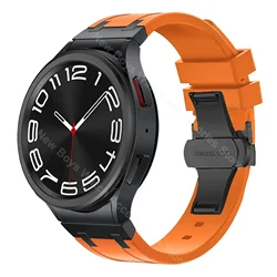 Seamless Silicone Quick - Fit Sport Band for Galaxy Watch Ultra (Black orange)