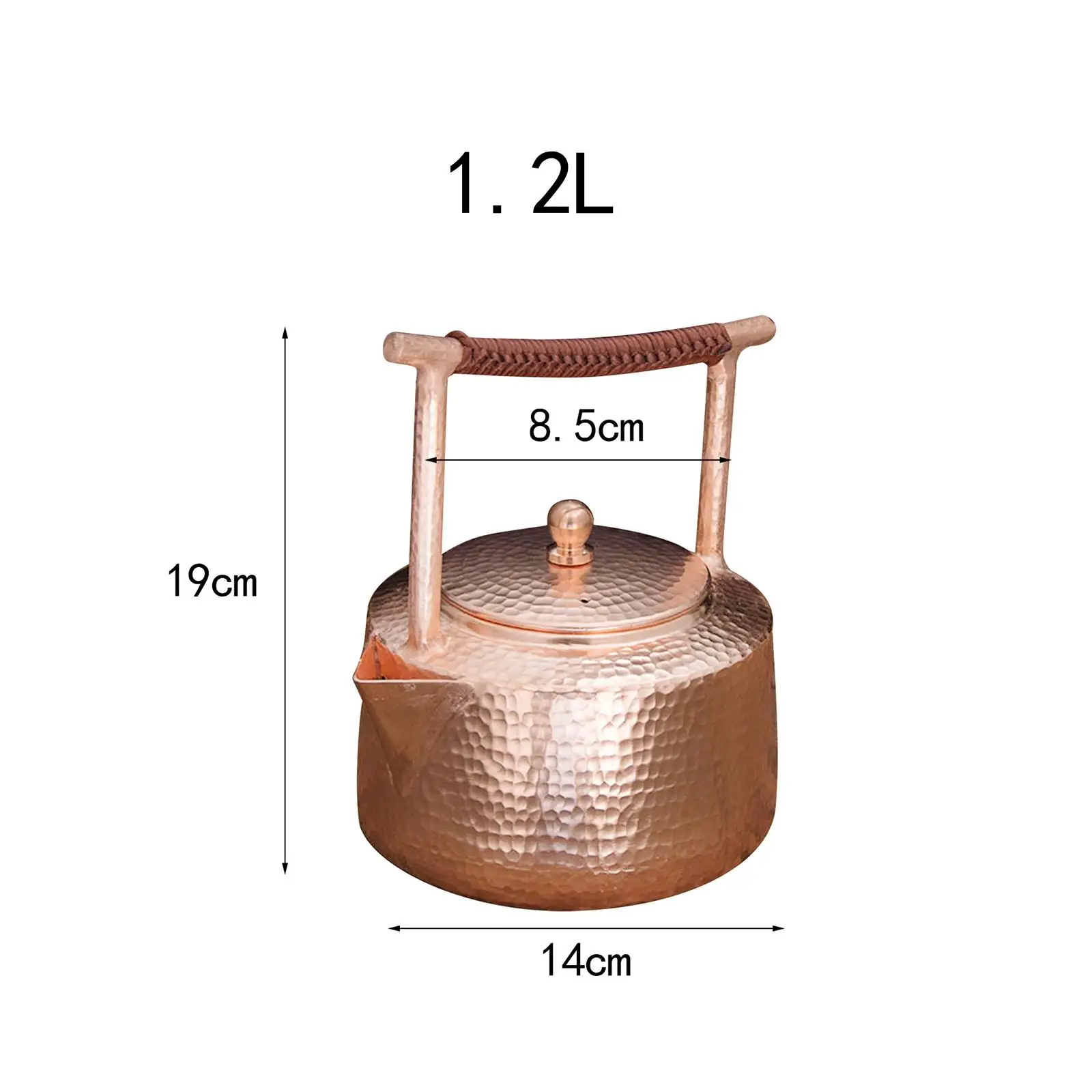 1.2 Liter Solid Copper Tea Pot Kettle 5.5x7.4inch Traditional for Gas Electric 1.2 Liter Solid Copper Tea Pot Kettle 5.5x7.4inch Traditional for Gas Electric