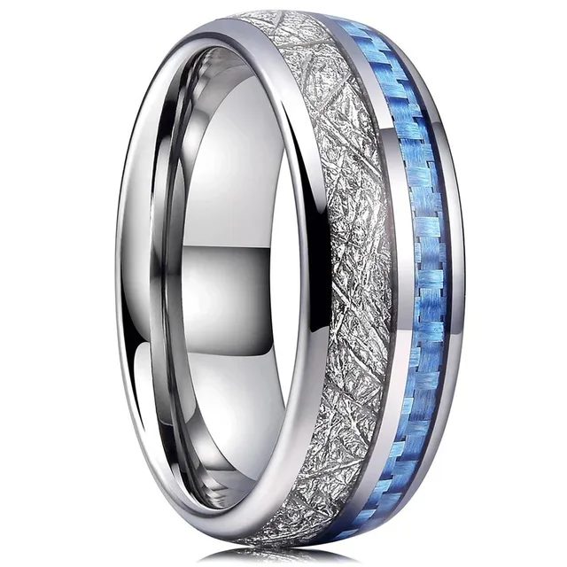 Bagues en titane et acier pour hommes, couleur violette, incrustation de coquille d'ormeau colorée, anneaux en acier inoxydable pour hommes, bijoux de mariage