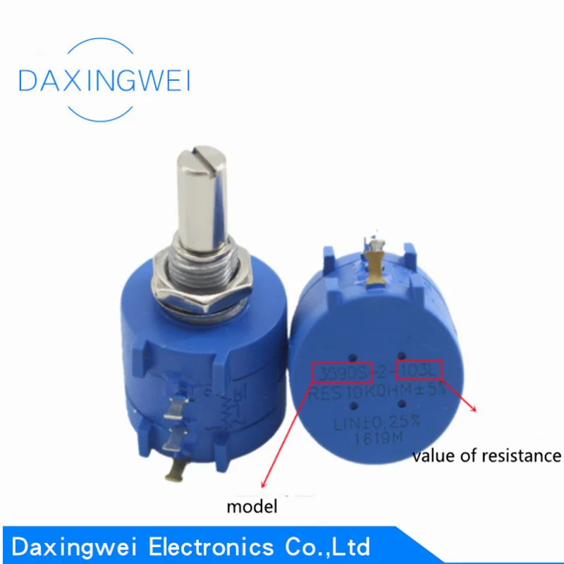 3590s Potentiometer 102L 103L 101L 201L 202L 203L 104L 100R 200R 1K 10K 2K 50K Ohm 3590s Precision Multi Turn Potentiometer