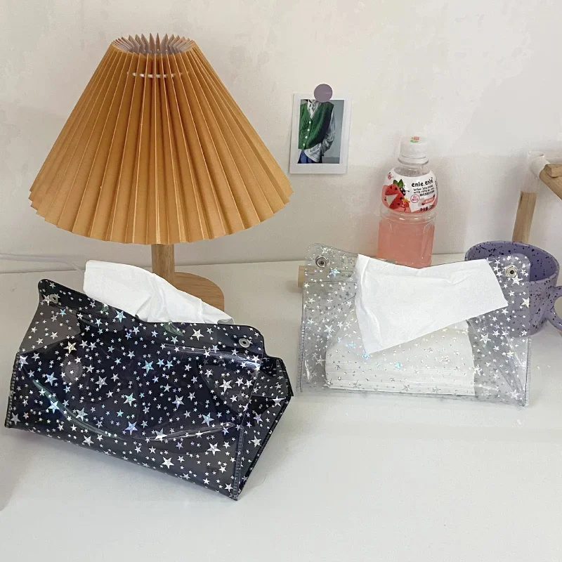 Korea INS tissue box Decor Tissue Box Case Clear PVC Napkin Tissue Organizer Holder Paper Storage Bags Cosmetic Box Case Pouc 3