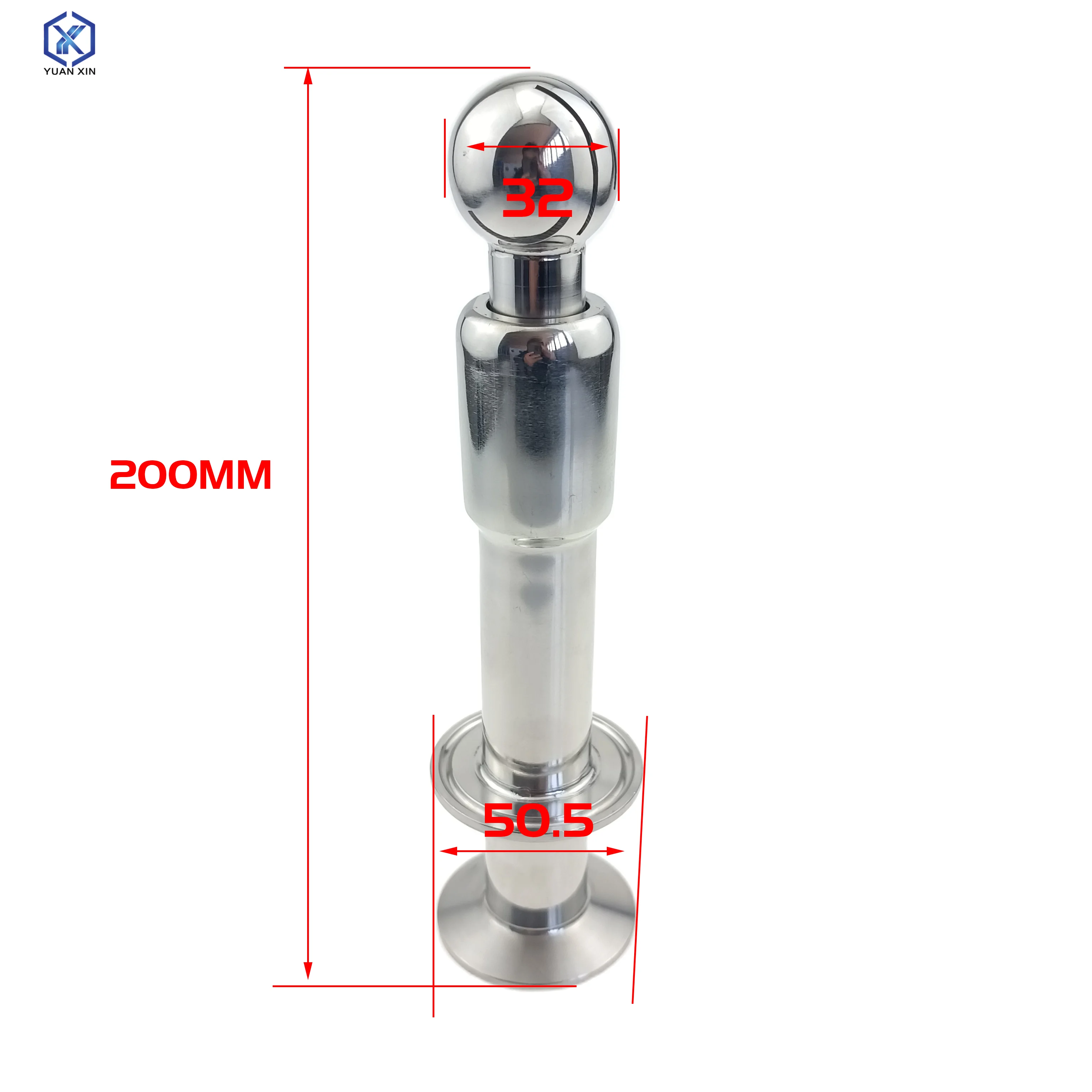 1.5" Tri Clamp x 1.5" Tri Clamp Rotating CIP Spray Ball SS304 Stainless Steel Rotary Cleaning 360 degree rotating CIP