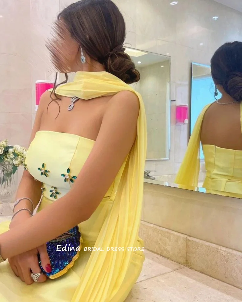 New Strapless Satin vestidos de fiesta elegantes Formal Gowns Beaded Floor Length robe de soir&eacute;e