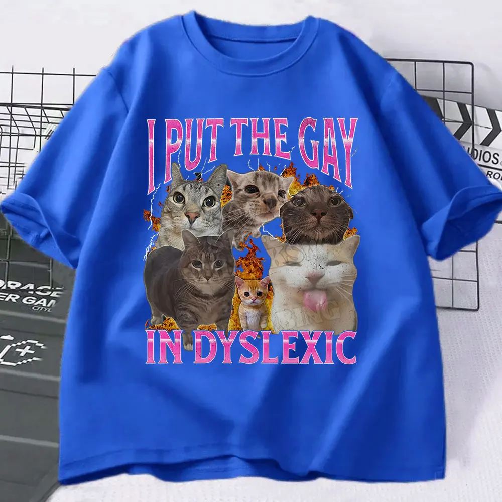 Prideful Cat Meme Vintage Loose Tee - Unisex Cotton Casual T-Shirt