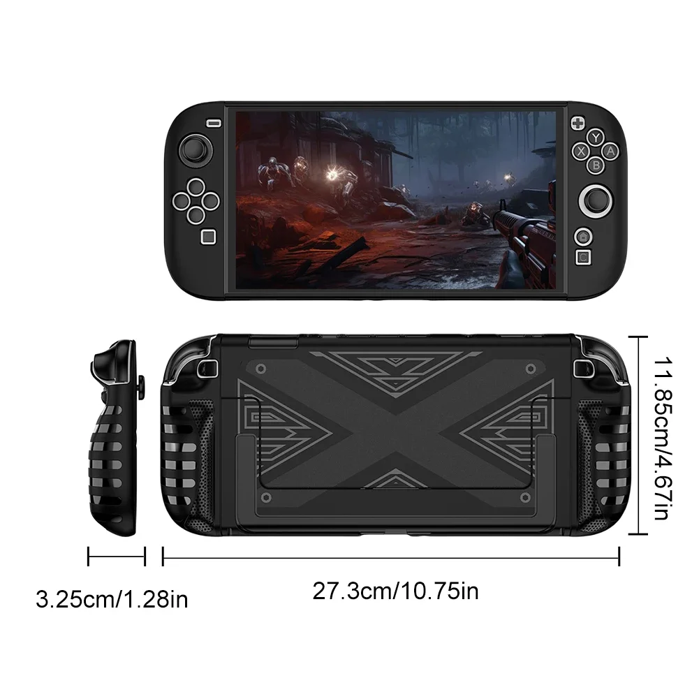 TPU+PC Case Ergonomic Handle Grip Cover Shockproof Anti-Drop Full Protective Shell Anti-Slip for Nintendo Switch 2