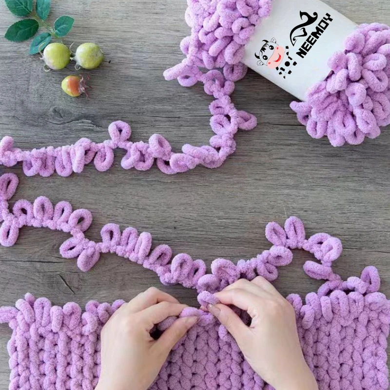 100g/Roll Finger Loop Yarn Thread Puffy Soft Chenille Chunky Yarn