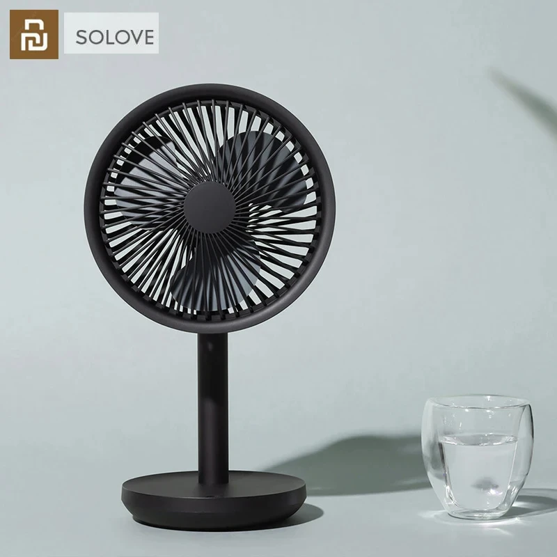 

New MIJIA SOLOVE 5W USB Desktop Table Fan 4000mAh USB Rechargeable 3 Modes Wind Speed Cooling Oscillating Fan For Office Student