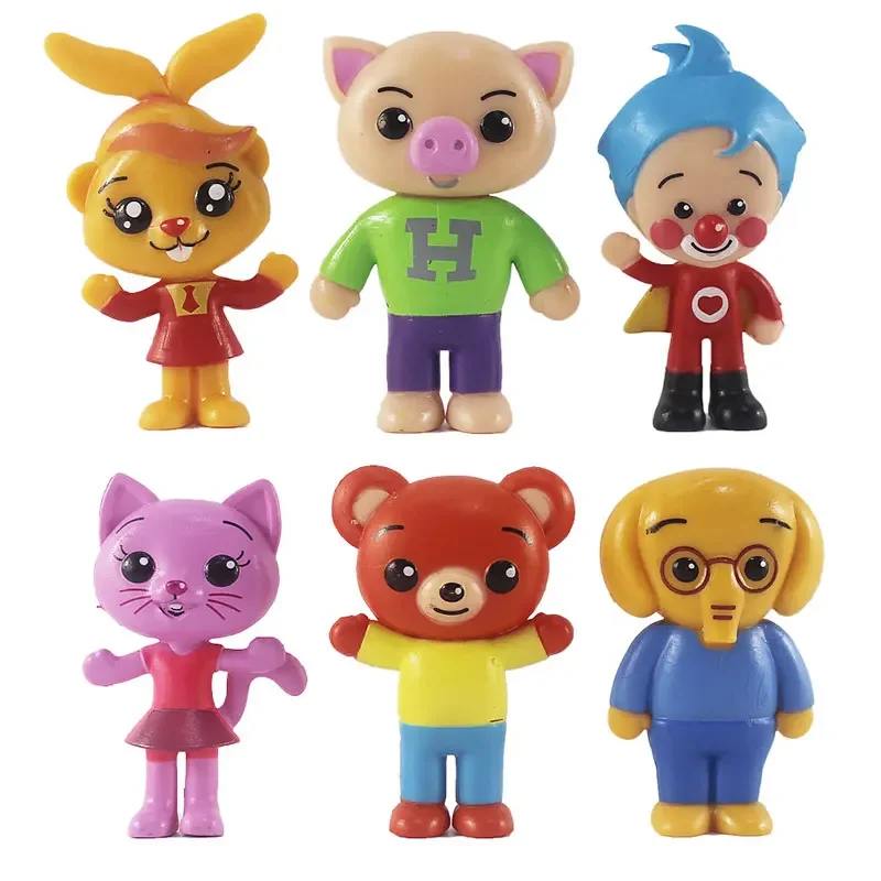 

6pcs/set Cute Plim Plim Clown Anime Figure Toy PVC Enlightenment Education Anime Model Dolls For Children Gift Desk Decorations