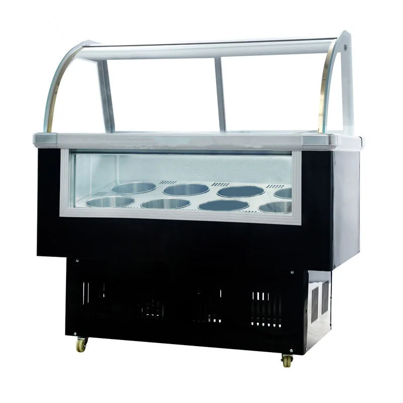 Ice Cream Display Freezer Commercial Mini Ice Cream Display Refrigerator Stainless Steel Cover Glass 6