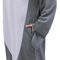 Winter Party Fleece Onesie Adult Fleece Gray Shark Kigurumi Unicorn Animal XXL Cartoon Suit Women Men Pajama Anime Whale Slipper - Image 5