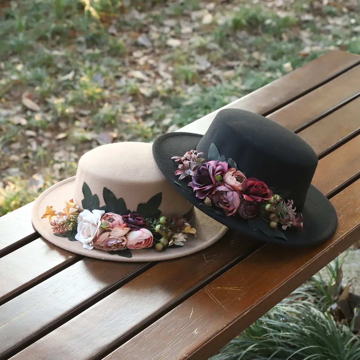 Flower Fedora Summer Hat Fedora Hats Women's Fashion Autumn Winter Warm  Flat Top Basin, image size:1500x1500