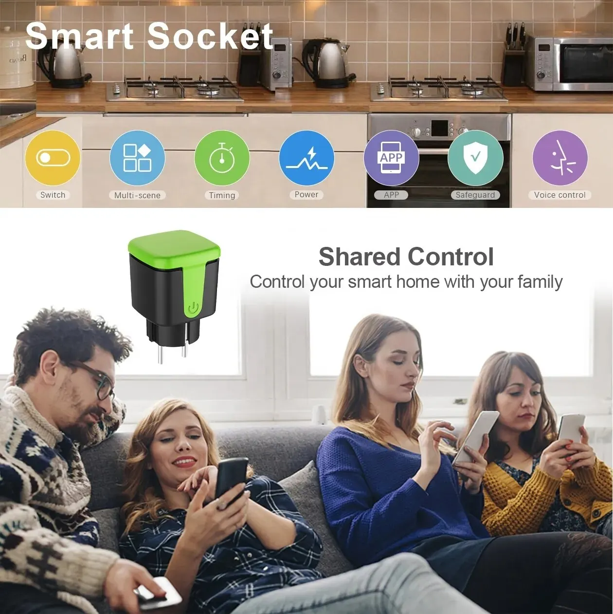 Smart Plug Wifi Tuya Smart Outdoor Socket IP44 Waterproof Wireless Remote Control Plug EU 16A Support Scene Linkage Alexa Google Home Vocie