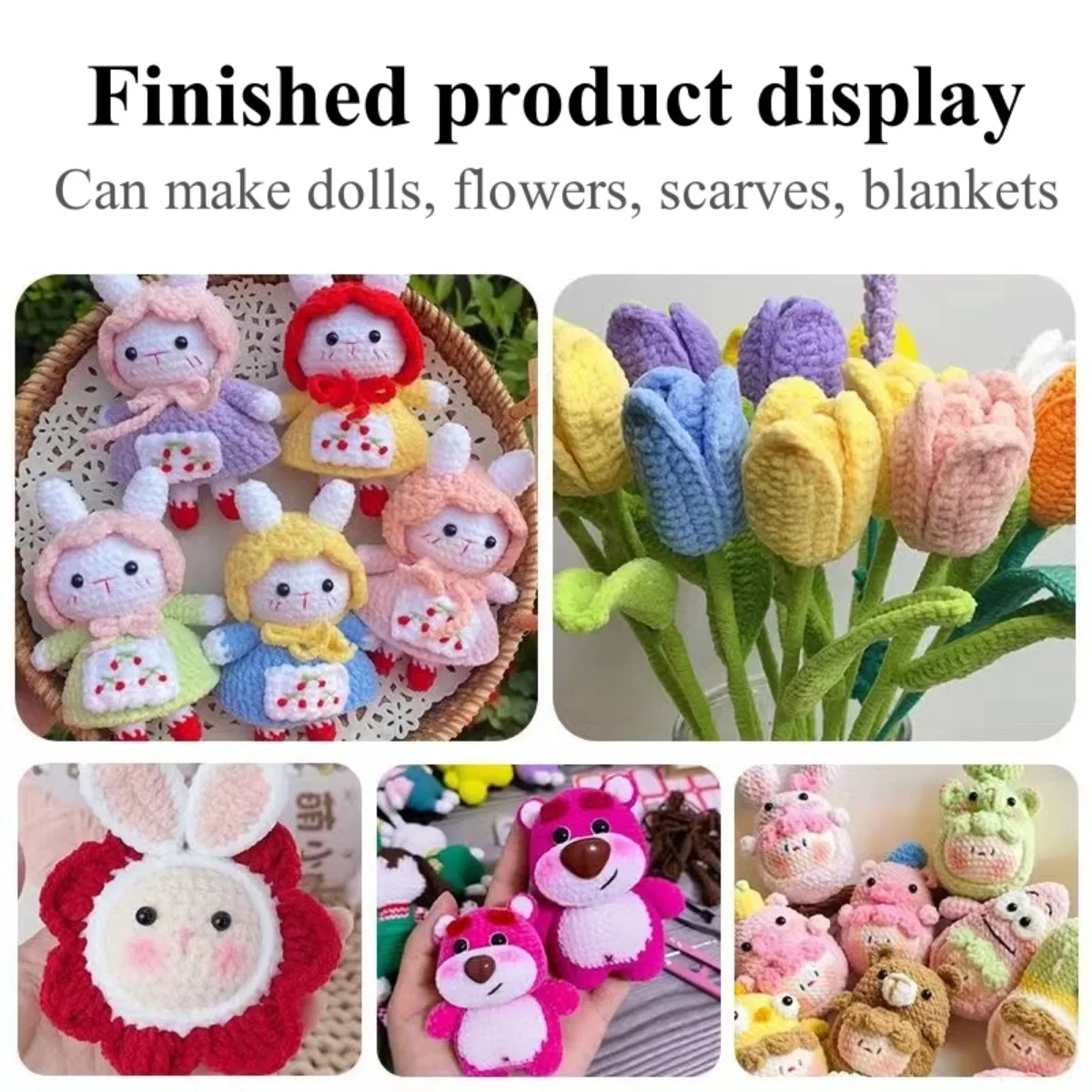 Chenille Yarn Matte Chenille Yarn Doll Thread Handmade Crochet Knitted Material Small Ice Stripe Thread Mengxiaoya
