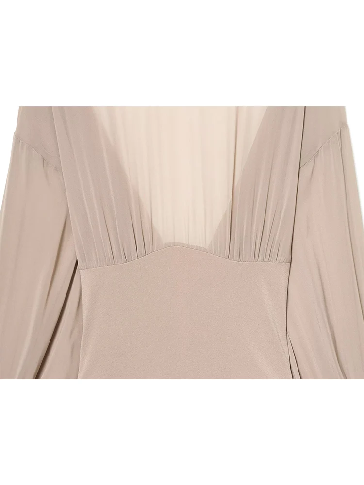 Women New High Neck Playsuits Long Sleeve Blouse Fashion Sexy See Through Jumpsuits Pullover Elegant Spring Summer Slim Clothing