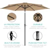 10ft Outdoor Steel Polyester Market Patio Umbrella w/Crank, Easy Push Button, Tilt, Table Compatible - Tan 5