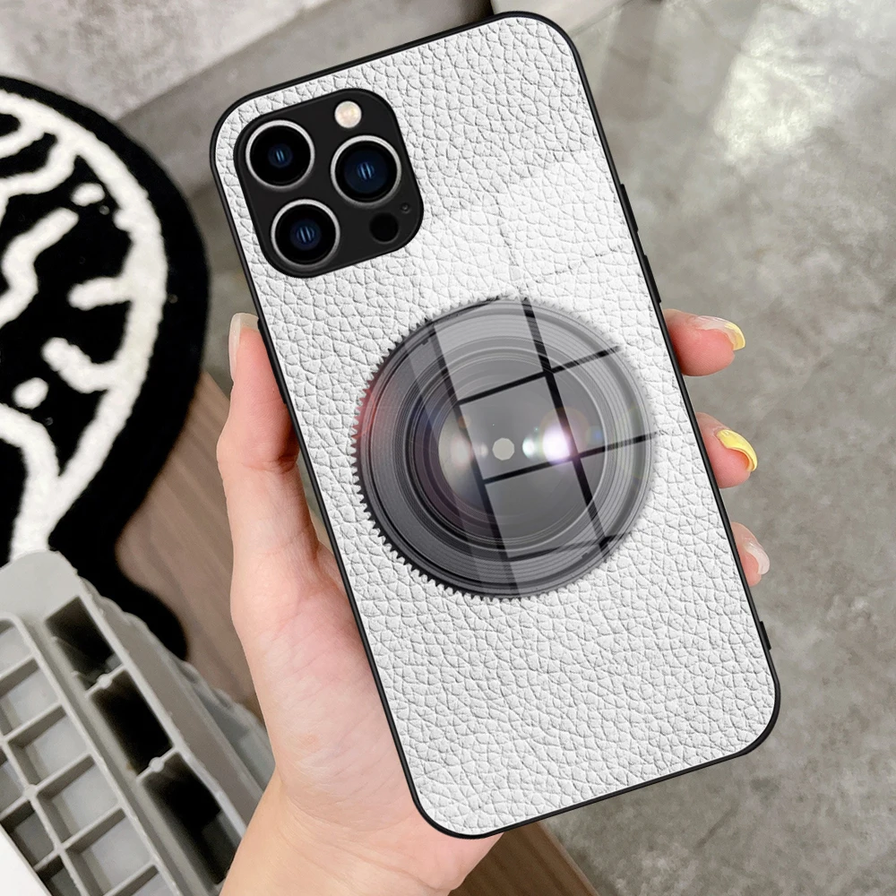 3D Retro Nostalgia Camera Phone Case Glass DIY 14 13 11 12 Pro 8 7 Plus