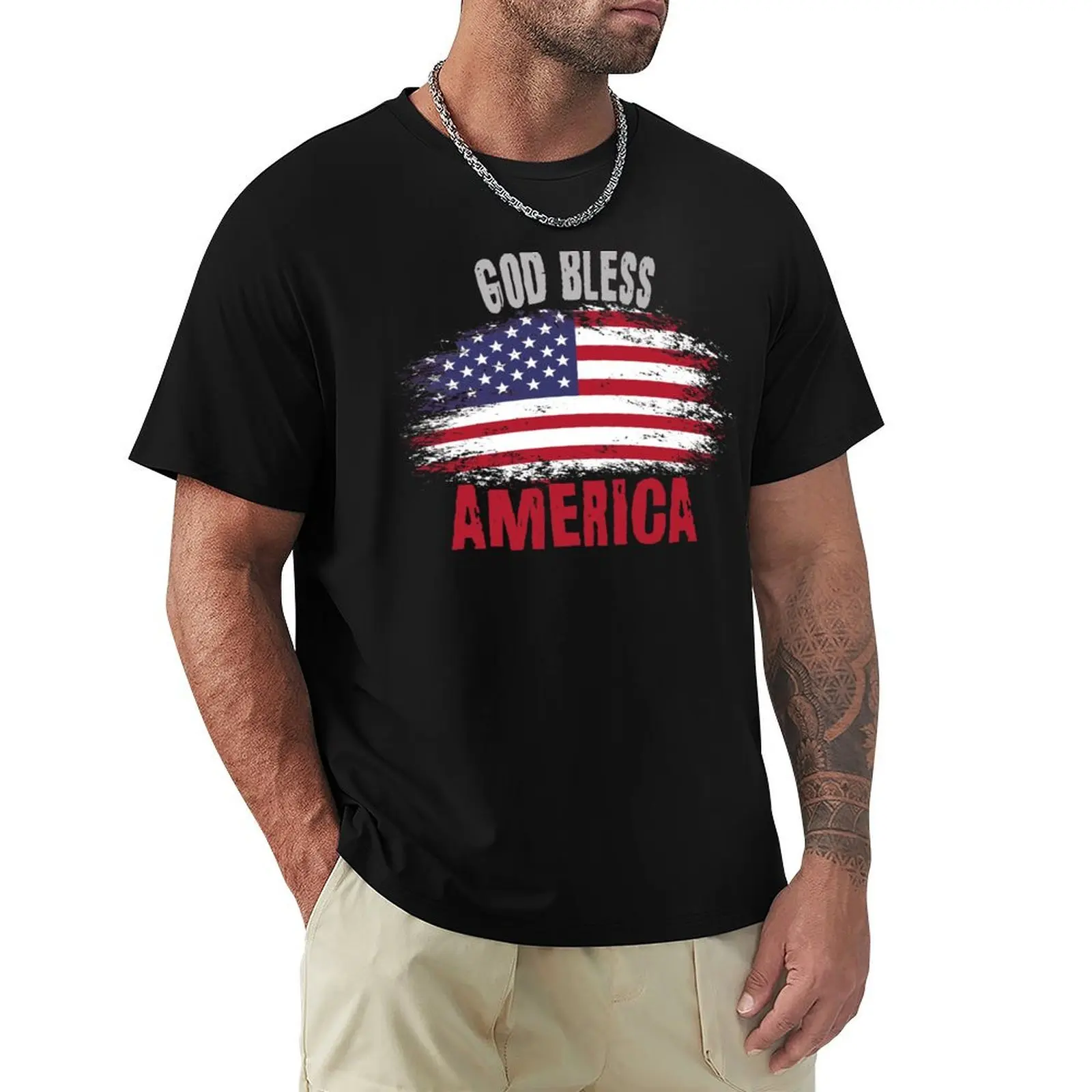 

God Bless America T-shirt for a boy tops blacks fitted t shirts for men