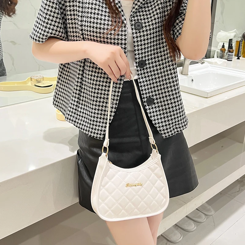 Women Soft Faux Ladies Handbag Crossbody Bag Underarm Bag Retro Fashion Design Girls Small Shoulder Bags Shoulder Bag