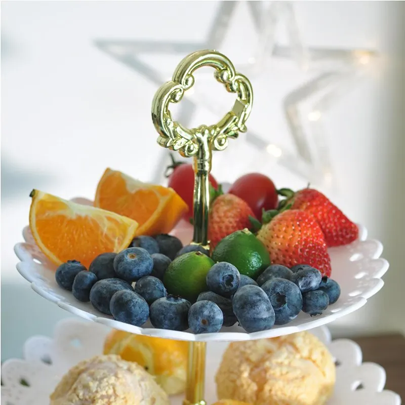 1PC European Dessert Table Fruit Tray Three Layer Cake Stand Rack For Wedding Party