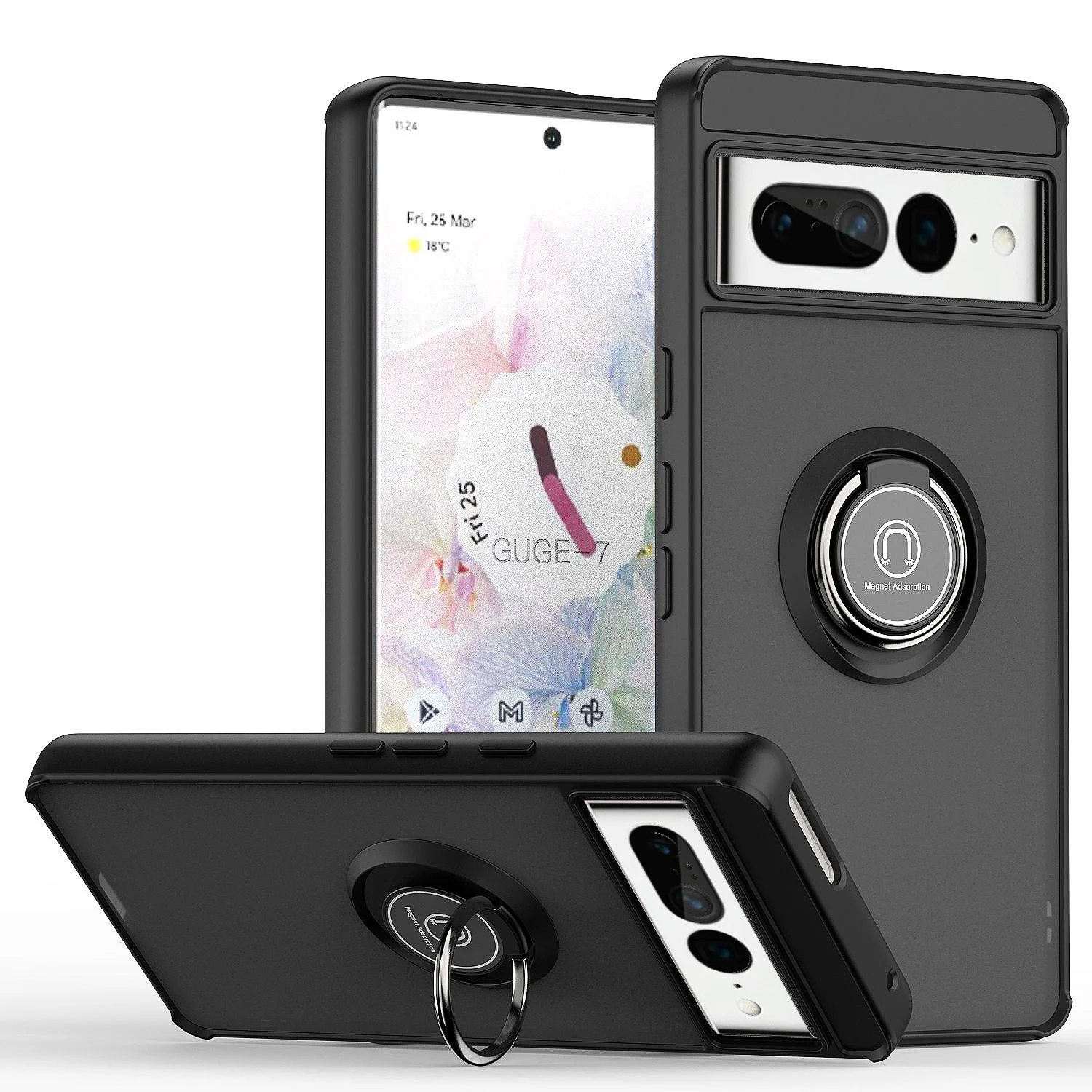 

YurKem Magnetic Macsafe With Stand Phone Case With Stand For Google Pixel 6 7 Pro 7A Wireless Charge Back Cover Accessories