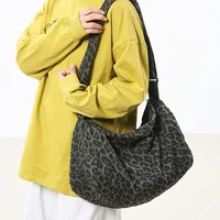 2025 Y2K Trendy Travel Shoulder Bags Tote Bag Summer New Women's Bag Leopard Print Canvas Crossbody Bag Female Student Handbags 2