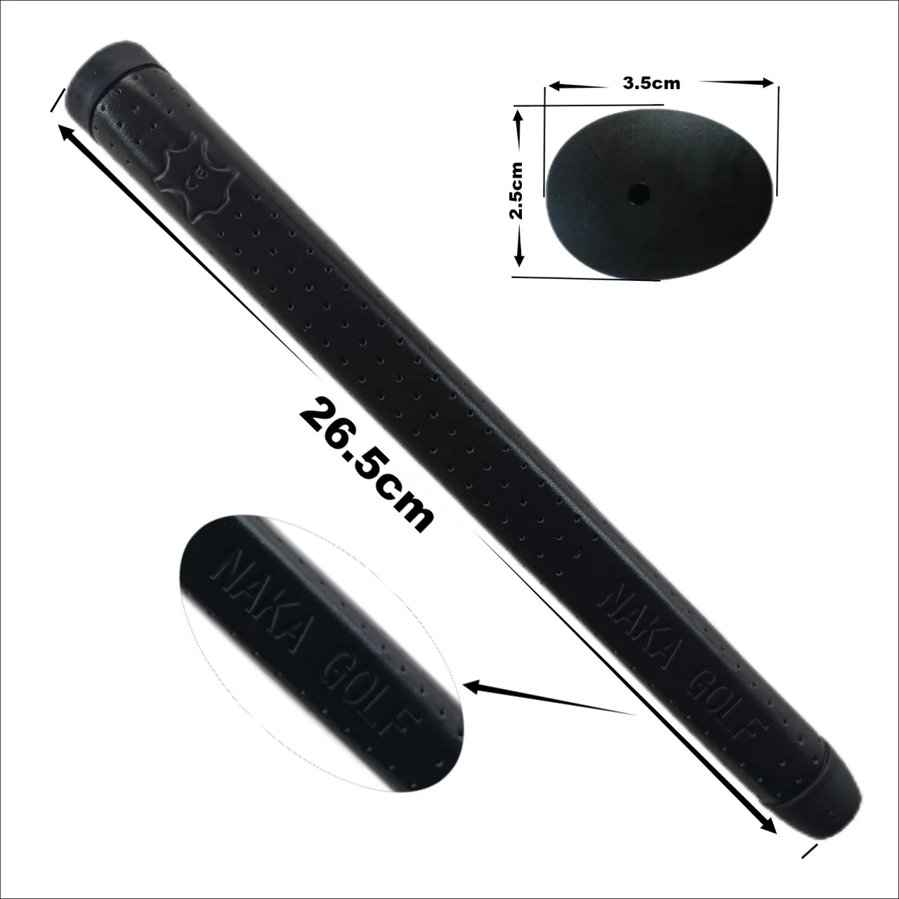 Genuine Leather Midsize Golf Putter Grip Pure Handmade Club Grip with Soft Comfort Material