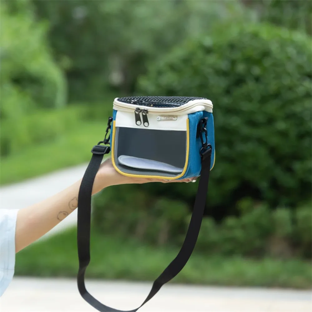 Borsa Trasportino Traspirante per Piccoli Animali, Ventilata e Portatile, Borsa a Tracolla Leggera e Regolabile per Criceti e Scoiattoli - immagine 4
