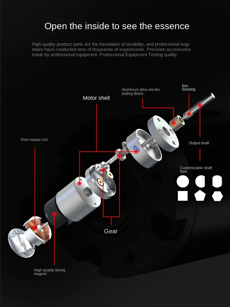 7 ~ 960 U / min Miniatur reversibler elektrischer Getriebemotor