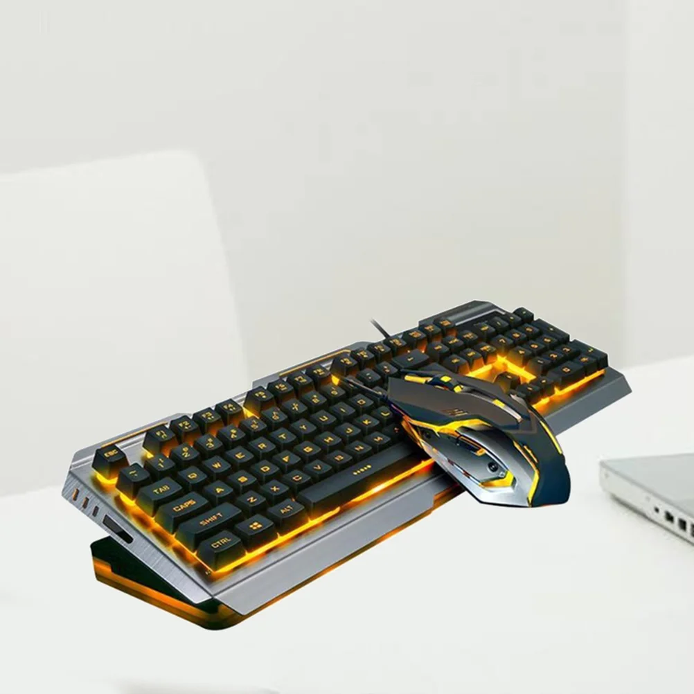 

RGB LED Gaming Keyboard and Mouse Combb Multiple Color Mechanical Keyboard and Mouse for PC Desktop Laptop Gaming ( Tungsten