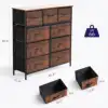 9 Drawer Dresser, Wide Chest Of Drawers Nightstand Storage Tower Storage Dresser Fabric Dresser With Wood Top 4
