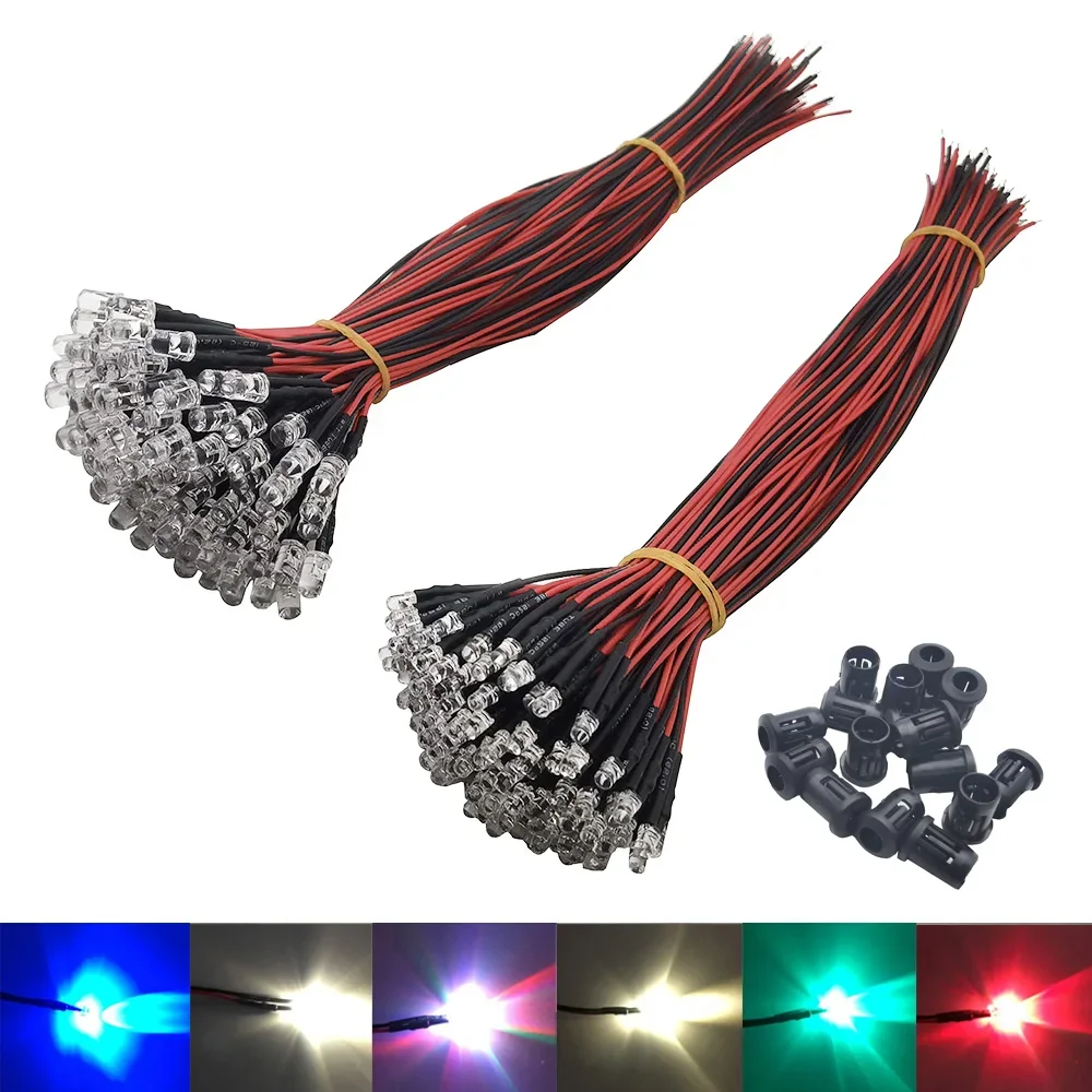 100 Pz LED 3mm Multicolore Diffuso | Kit Diodi Emettitori Di Luce Per Progetti Fai Da Te, Elettronica, Decorazioni