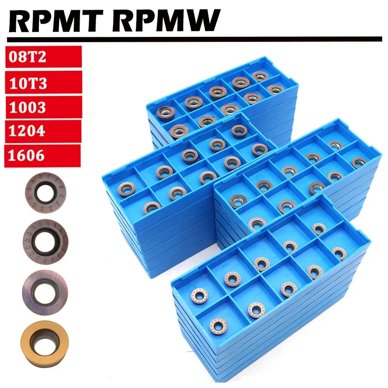 

RPMW1003 RPMT1204 RPMT1606 RPMT10T3 MOE JS VP15TF UE6020 Turning Tools Carbide Insert RPMT Metal Lathe Tools CNC Milling Inserts