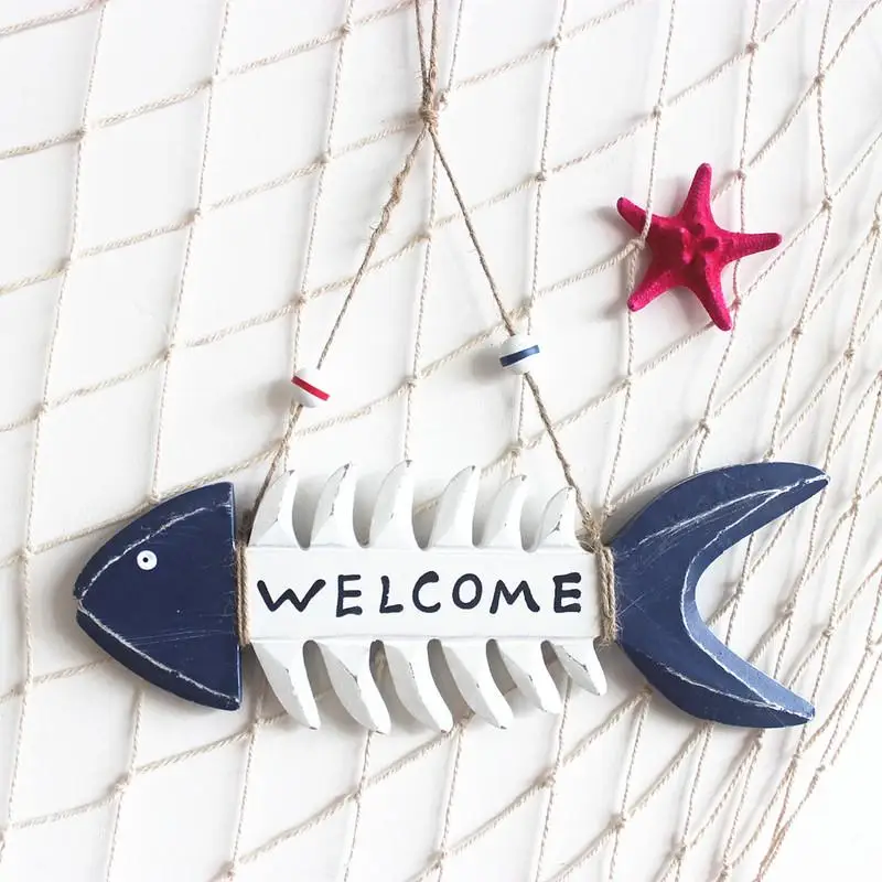 Colgante De Pez De Madera Tallado A Mano - Decoración De Pared Estilo Mediterráneo