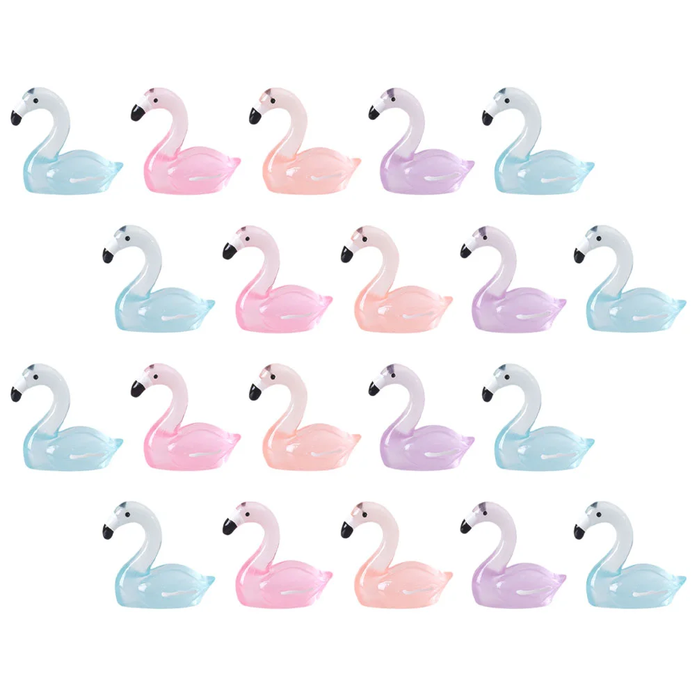 

30Pcs Glow in The Dark Flamingo Miniature Flamingo Ornament Desktop Resin Craft Decoration