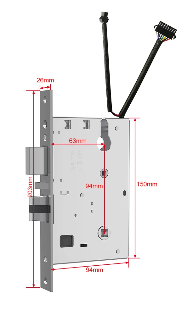 Electronic Hotel Door Lock Mortise Support Handle Up