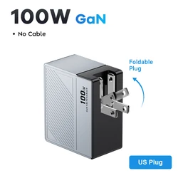 High - Power 100W GaN Fast Charger with USB - C and USB Ports - US Plug