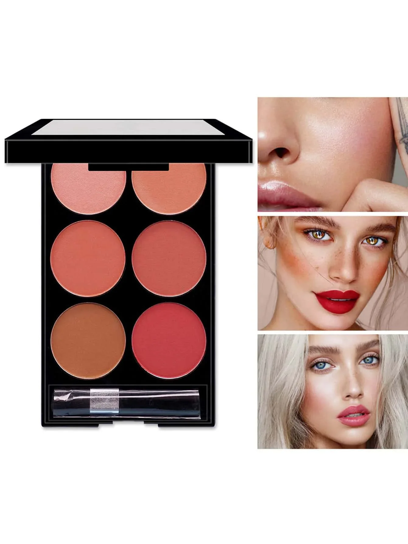 6-color Blush and Contouring All-in-one Palette Pearlescent Matte Powder Makeup Palette powder blusher blush powder blush plate facial blusher