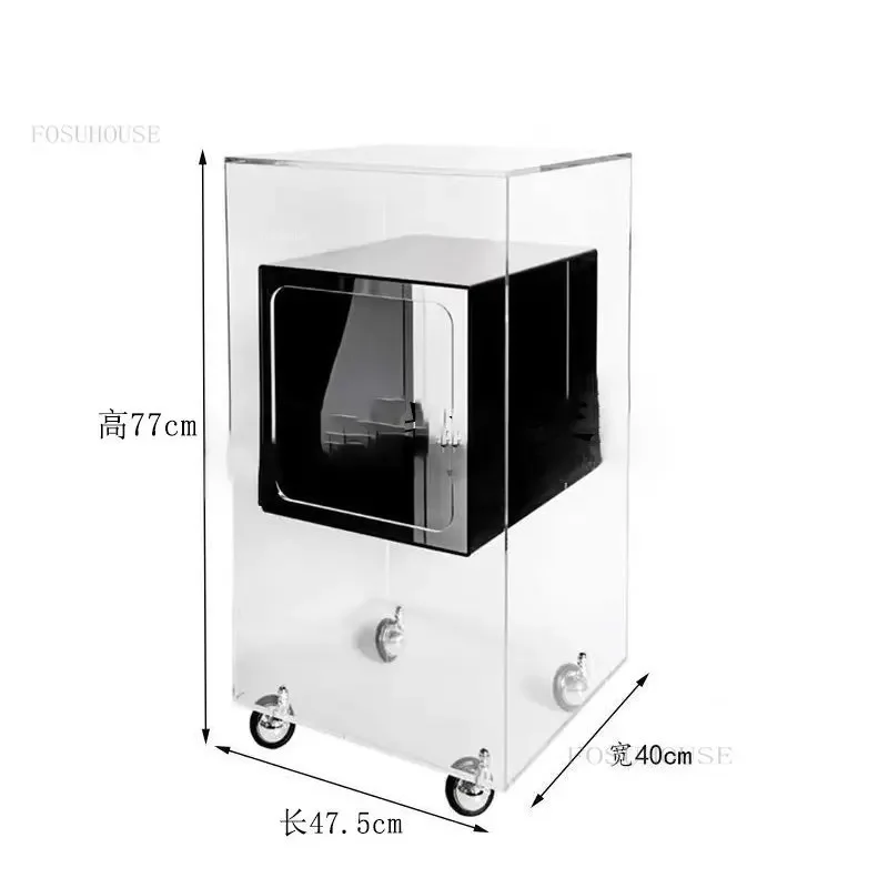 Creative Acrylic Salon Trolleys Beauty Salon Tool Trolley Auxiliary Cart Cosmetics Shelf Floor Bathroom Multi-Layer Storage Rack