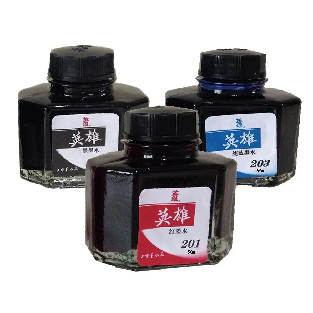 Fountain Pen Ink 50ml with Bottle 201 202 203 204 Red Blue Black Ink Office Stationery Supplies Student Stationery fountain pen ink