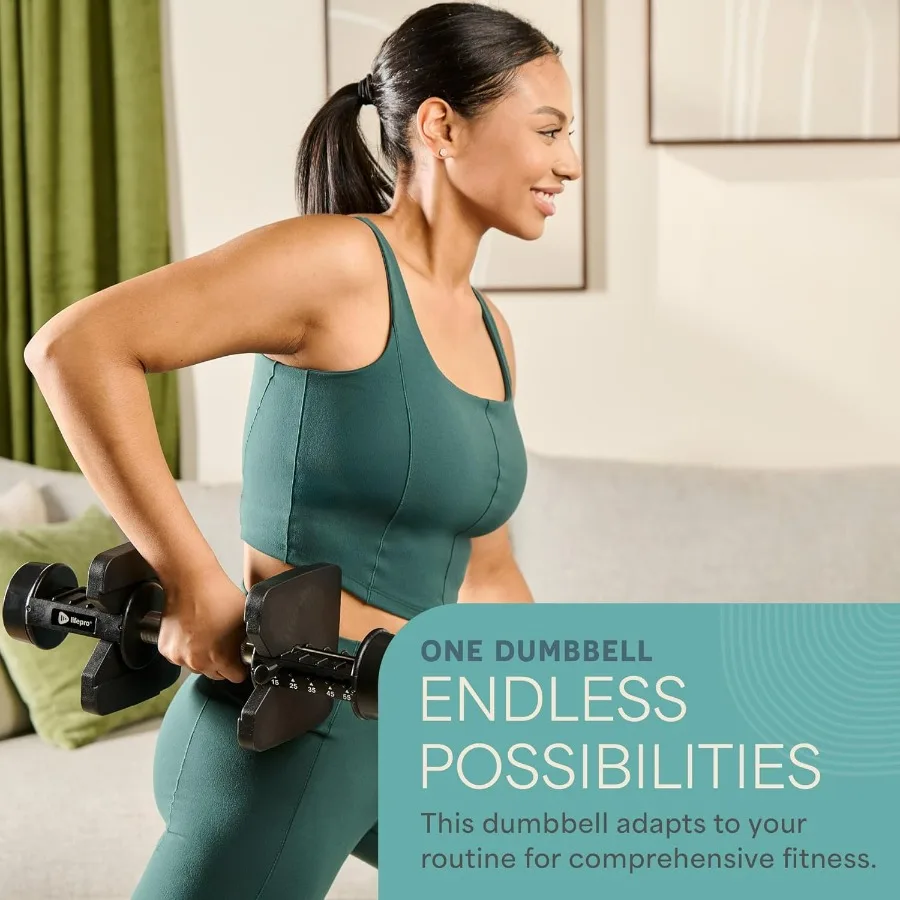 Adjustable Dumbbells Set - 5in1-55lb weights Set & Single with Rack - Quick Adjust, Secure Grip - Compact Hand Weights for Men W