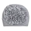 KepaHoo Solid Color Chiffon Flowers Turban Hijabs Fashion Ladies Head Wraps Muslim Hats Breathable Chemo Cap For Women Girls 3