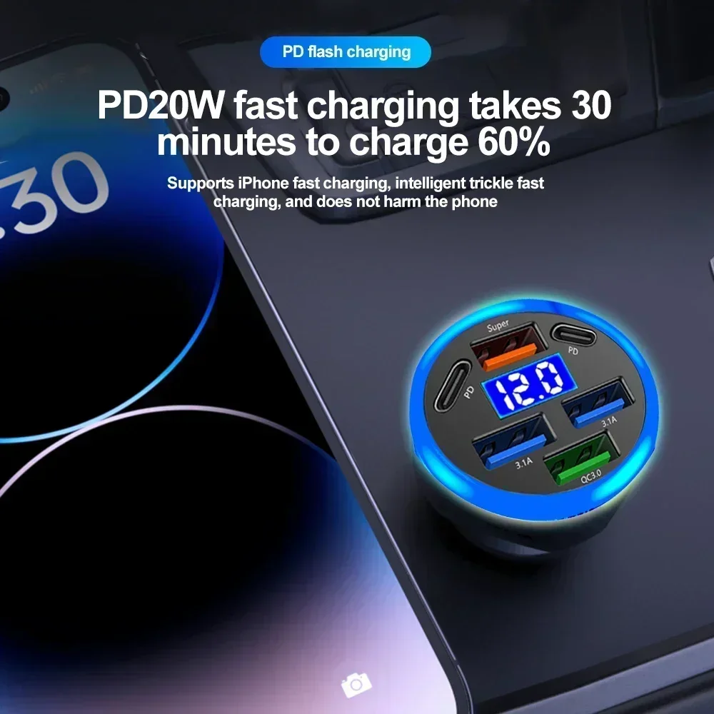 Car Charger Fast Charging 6 Ports
