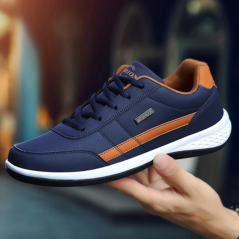 Leather Men Shoes Sneakers Trend Casual Shoes Breathable Leisure Male Non-slip Footwear Skateboarding leather shoes fashion sneakers casual sneakers sports shoes casual shoes running sneakers